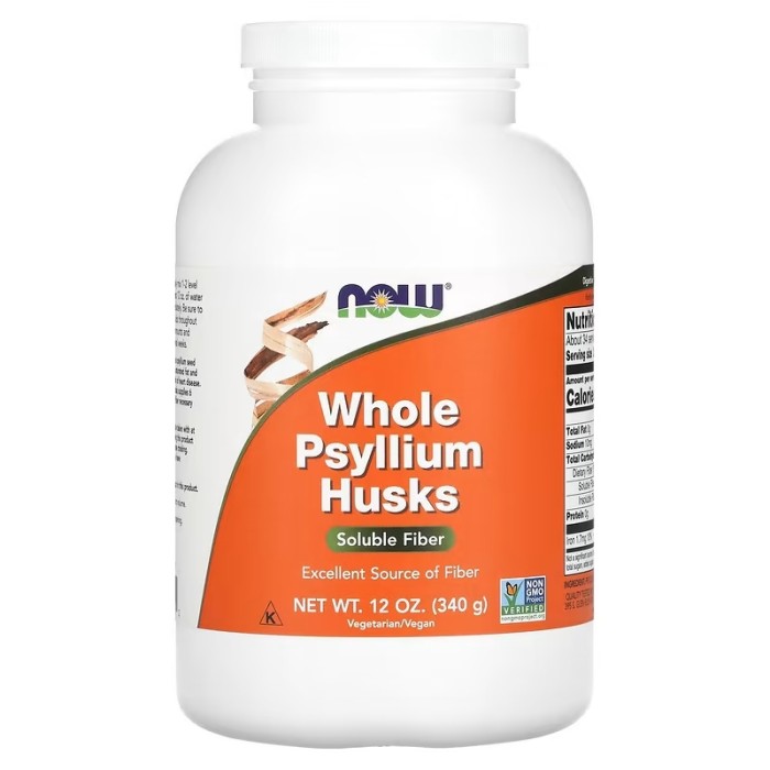 Now Foods Whole Psyllium Husks 340 грам, цільне лушпиння подорожника