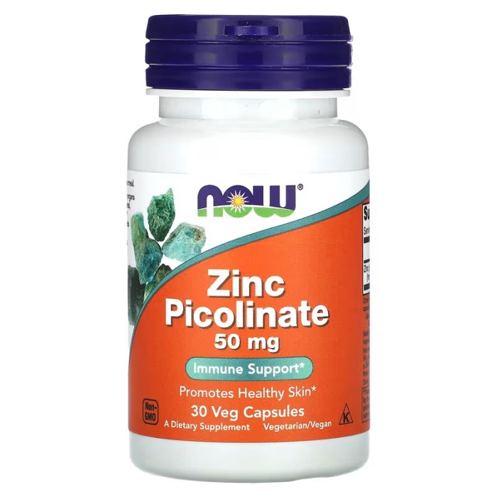Now Foods Zinc Picolinate 50 mg 30 капсул, піколінат цинку