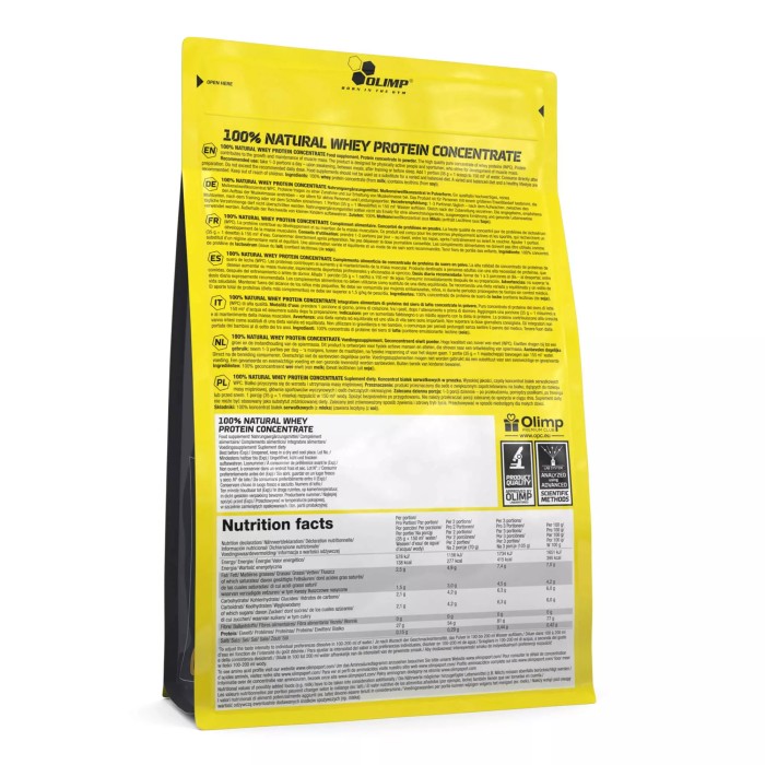Olimp 100% Natural Whey Protein Concentrate 700 грам, сироватковий протеїн