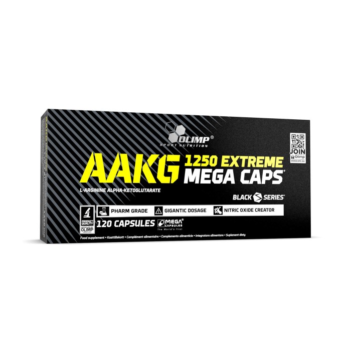 Olimp AAKG 1250 Extreme Mega Caps 120 капсул, аргінін альфа-кетоглутарат
