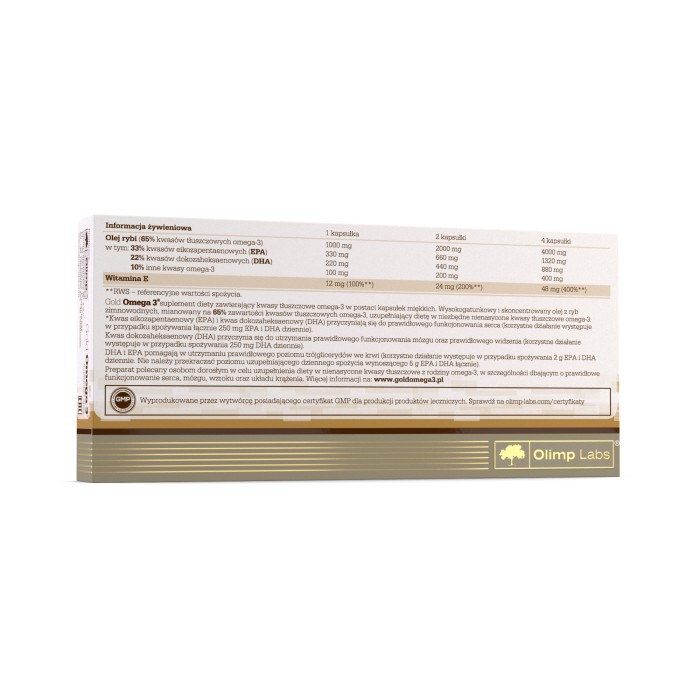 Olimp Gold Omega 3 65% 60 капсул, концентрований риб'ячий жир