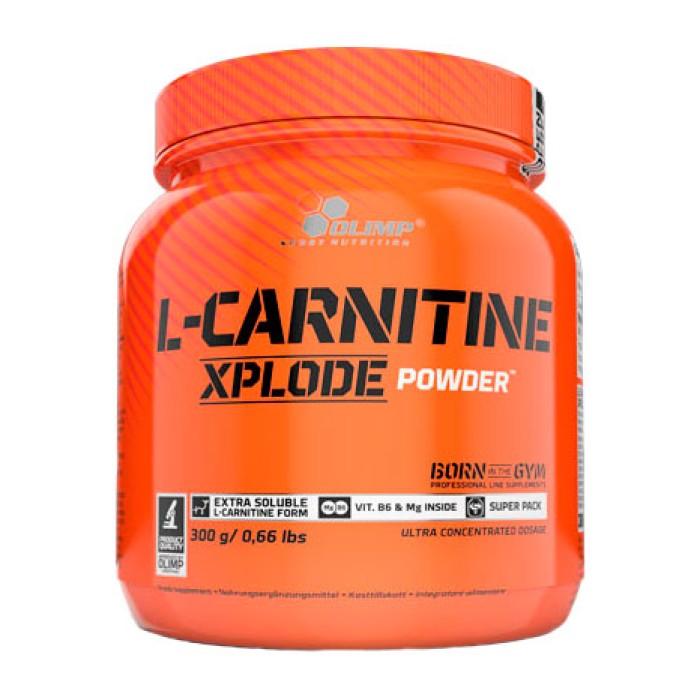 Olimp L-Carnitine Xplode Powder 300 грам, L-карнітин в формі ароматизованого порошку з додаванням магнію і вітаміну B6