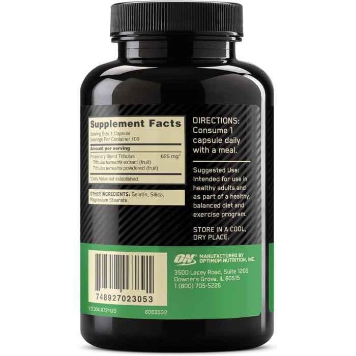 Optimum Nutrition Tribulus 625 mg 100 капсул, для підвищення тестостерону