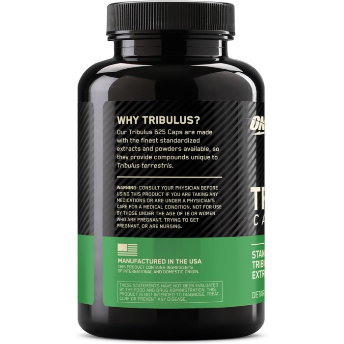 Optimum Nutrition Tribulus 625 mg 100 капсул, для підвищення тестостерону