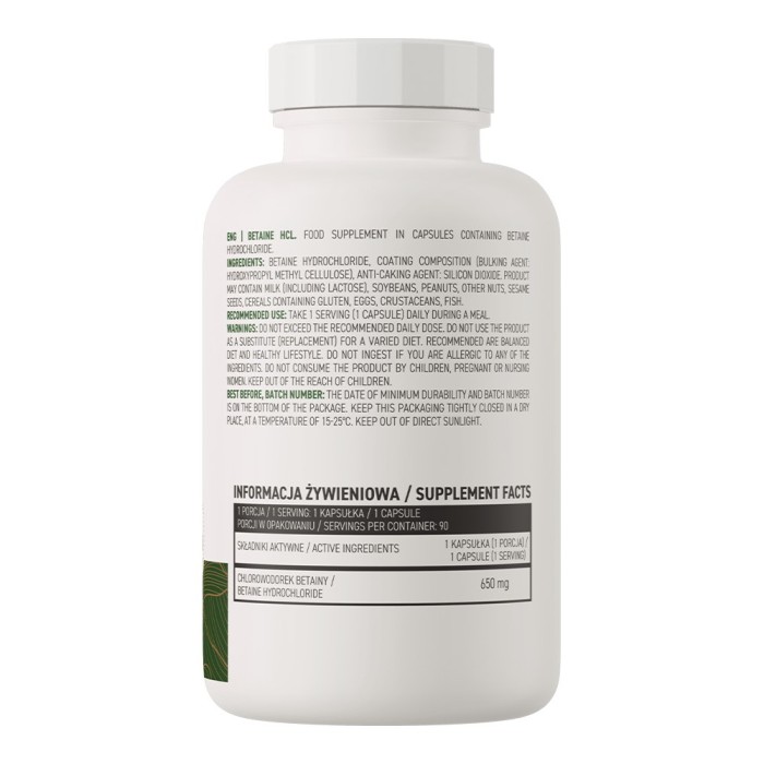 OstroVit Betaine HCL 90 капсул, гідрохлорид бетаїну