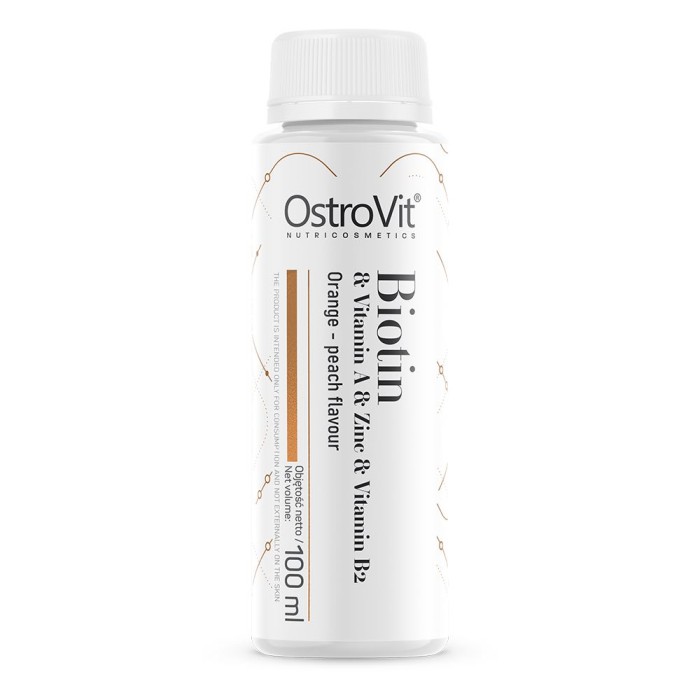 OstroVit Biotin & Vitamin A & Zinc & Vitamin B2 Shot 100 мл, біотин, вітамін А, цинк, вітамін В2 