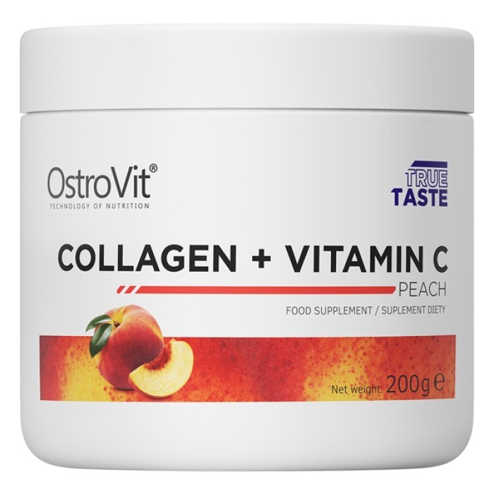 OstroVit Collagen + Vitamin C 200 грам, гідрозілований яловичий колаген + вітамін с