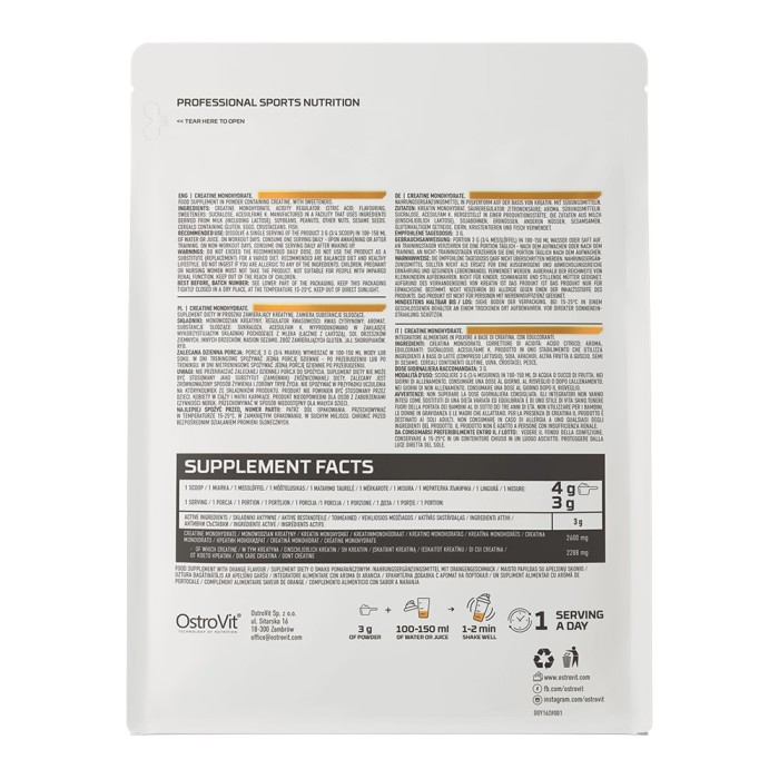 OstroVit Creatine Monohydrate 300 грам, креатин