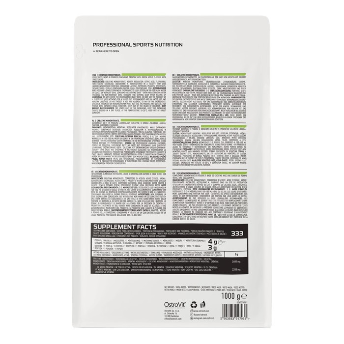 OstroVit Creatine Monohydrate 1000 грам, креатин