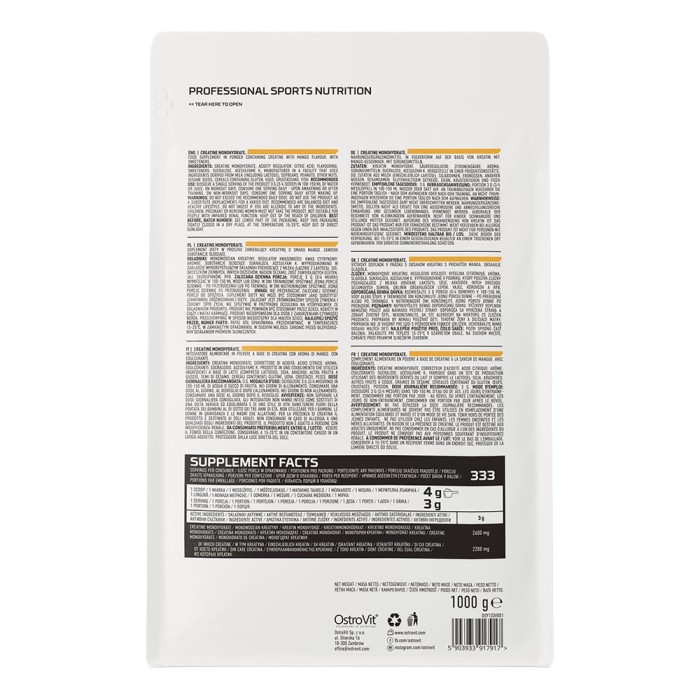 OstroVit Creatine Monohydrate 1000 грам, креатин
