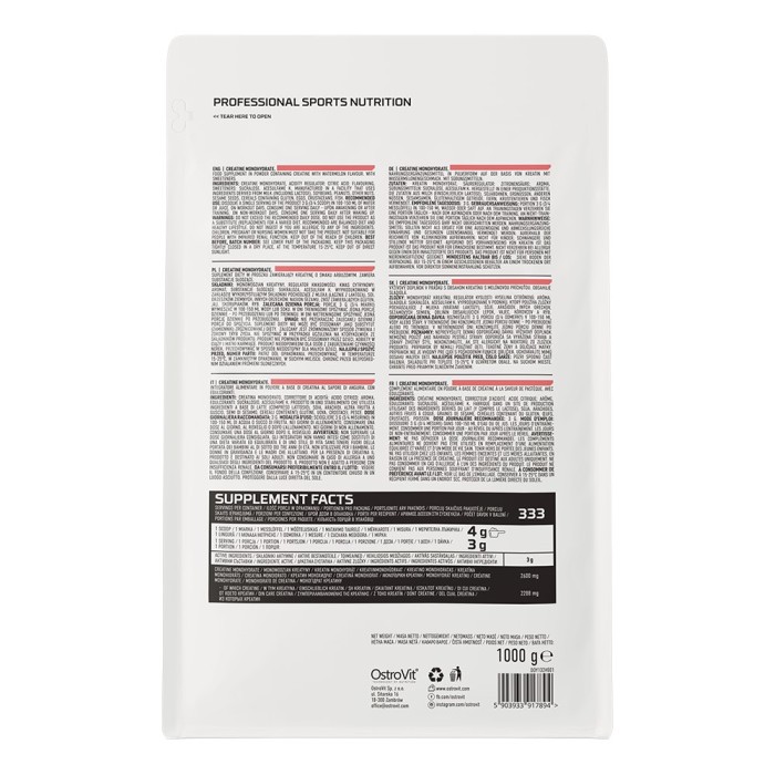 OstroVit Creatine Monohydrate 1000 грам, креатин