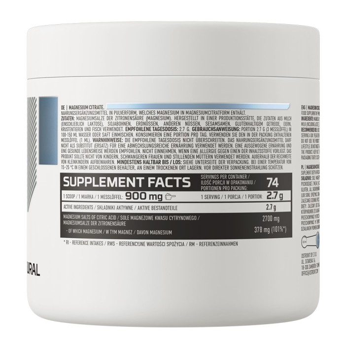 OstroVit Magnesium Citrate 200 грам, цитрат магнію