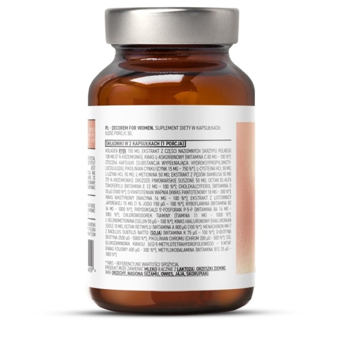 OstroVit Pharma Decorem For Women 60 капсул, комплекс вітамінів, мінералів, екстрактів і амінокислот