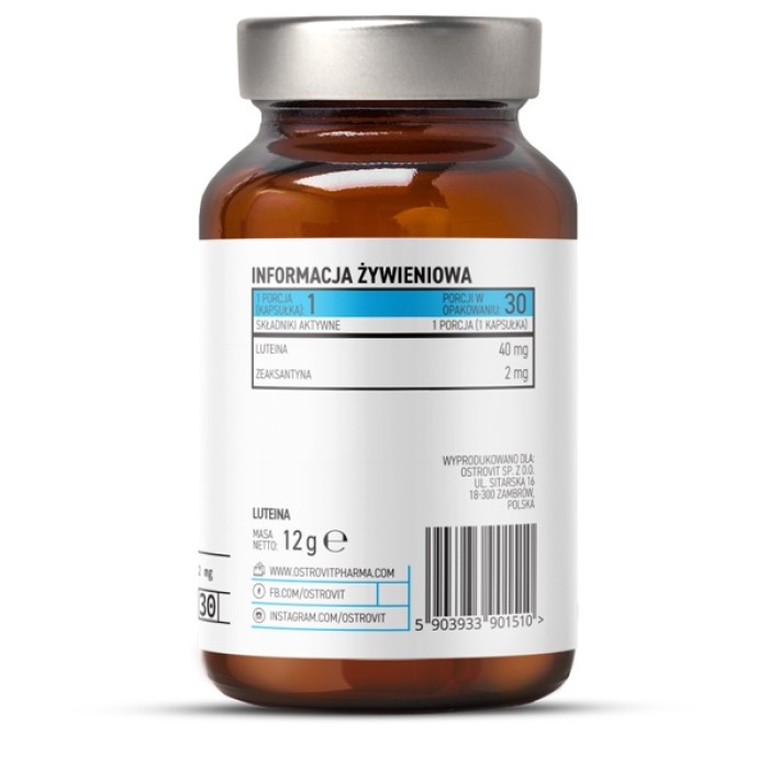 OstroVit Pharma Lutein 30 капсул, лютеїн, збагачений зеаксантином