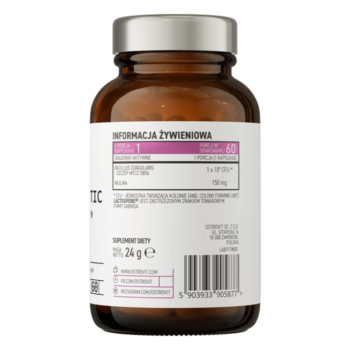OstroVit Pharma PRO-60 BIOTIC LactoSpore® 60 капсул, бактерії бацилус коагулянс