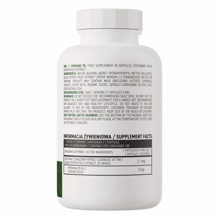 OstroVit Piperine 95 VEGE 100 caps, екстракт плодів чорного перцю
