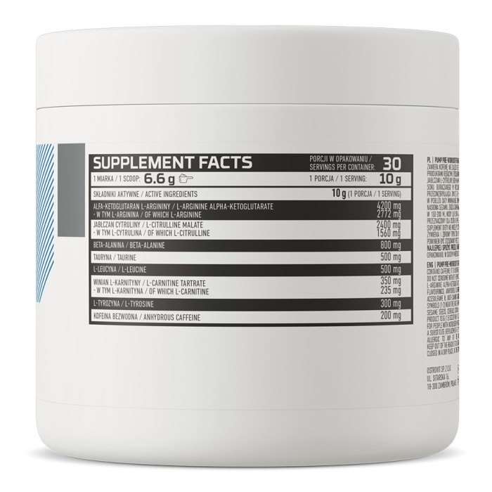 OstroVit PUMP Pre-Workout Formula 300 грам, предтренировочний комплекс