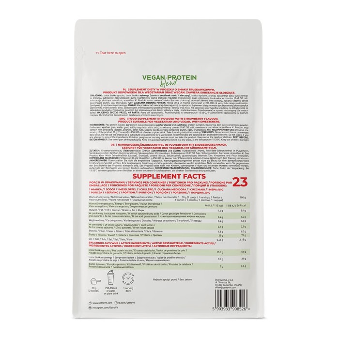 OstroVit Vegan Protein Blend 700 грам, суміш рослинних білків