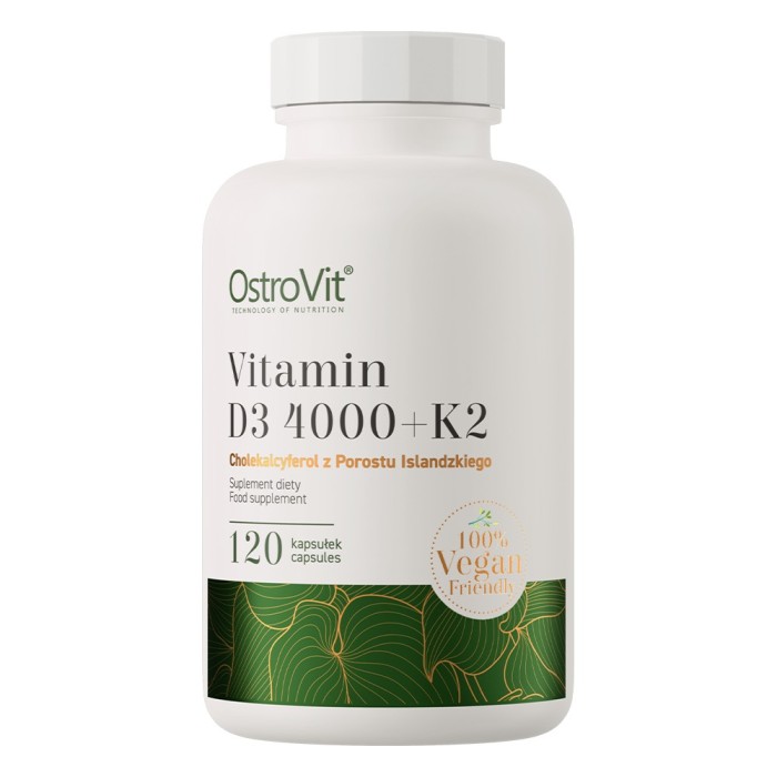 OstroVit Vitamin D3 4000 + K2 Vege 120 капсул, вітамін Д3 + К2