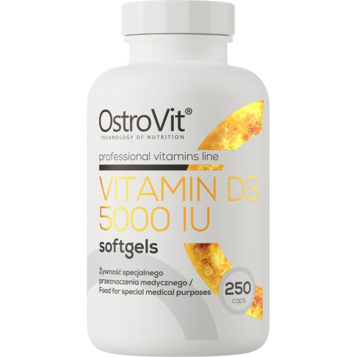 OstroVit Vitamin D3 5000 IU 250 капсул, жиророзчинний вітамін Д
