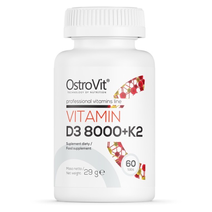 OstroVit Vitamin D3 8000 + K2 60 таблеток, вітамін Д3 + К2
