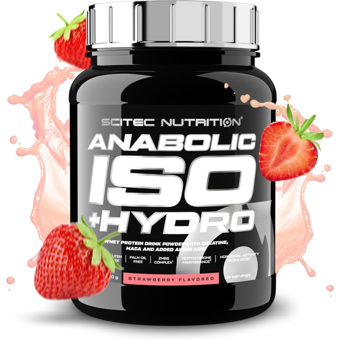 Scitec Nutrition Anabolic Iso+Hydro 920 грам, сироватковий ізолят та гідролізат з креатином, HMB, макою та амінокислотами