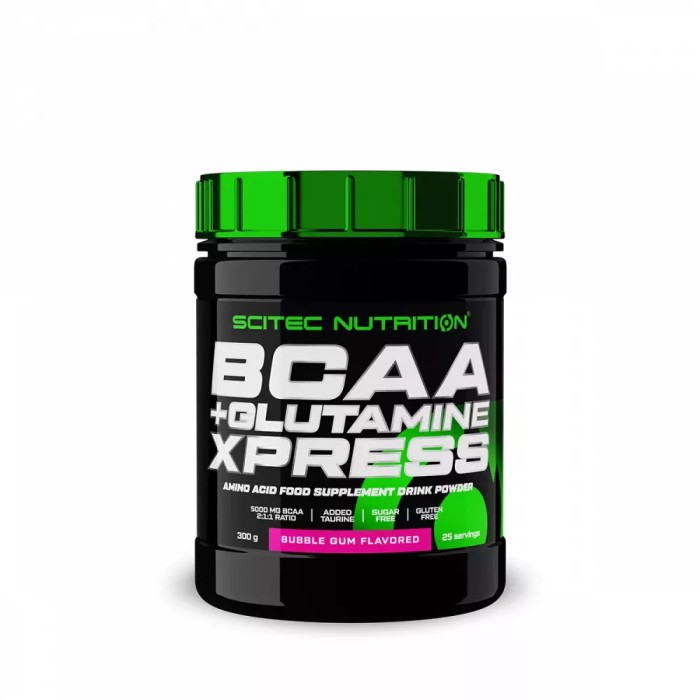 Scitec BCAA + Glutamine Xpress 300 грам, комбінація амінокислот BCAA і L-глютаміну з додаванням таурину