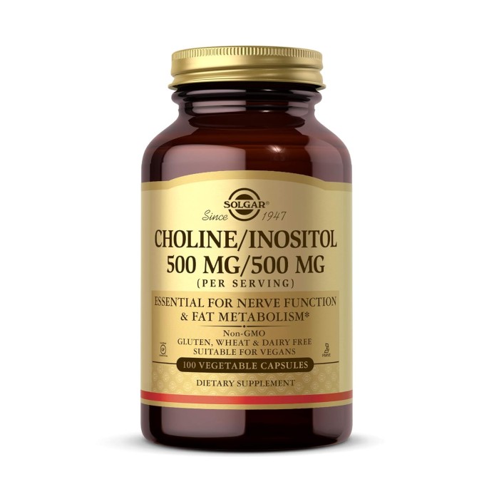 Solgar Choline/Inositol 500 mg/500 mg 100 капсул, холін та інозитол