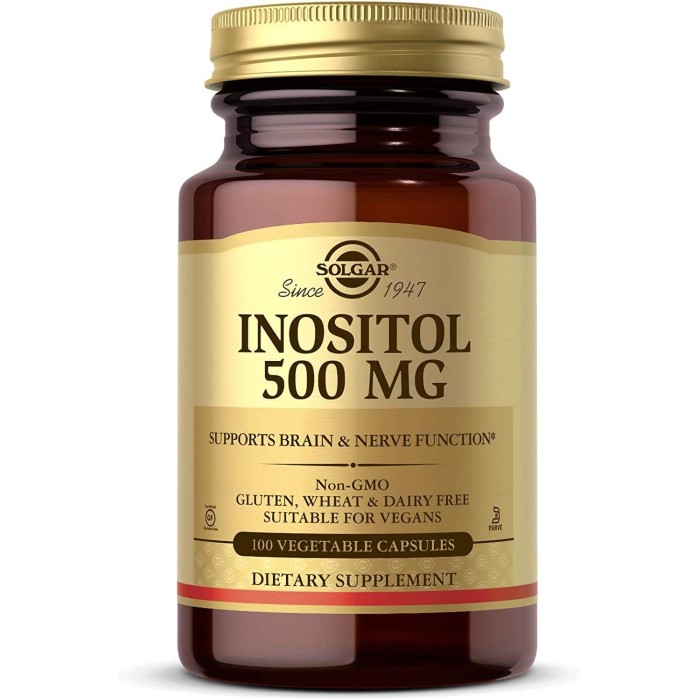 Solgar Inositol 500 mg 100 капсул, інозитол