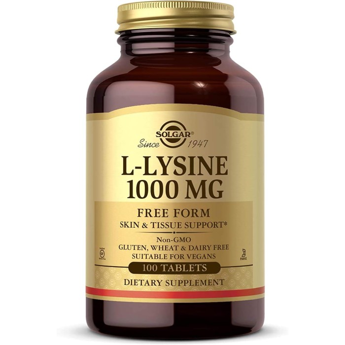 Solgar L-Lysine 1000 mg 100 таблеток, L-лізин HCL