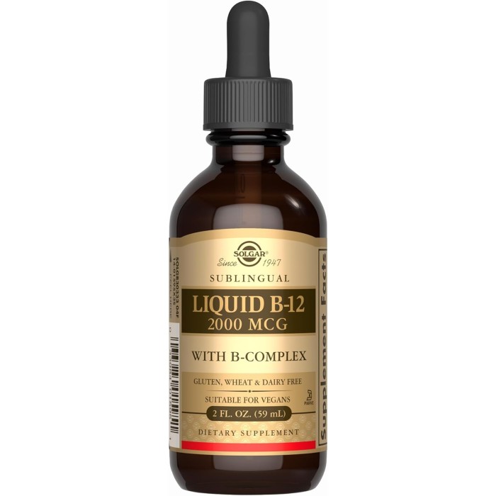 Solgar Liquid B-12 2000 mcg with B-Complex 59 мл, рідина B12 з B-комплексом