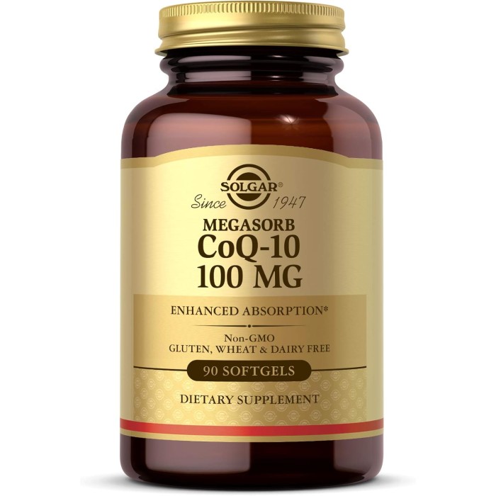 Solgar Megasorb CoQ-10 100 mg 90 м'яких капсул, коензим Q10