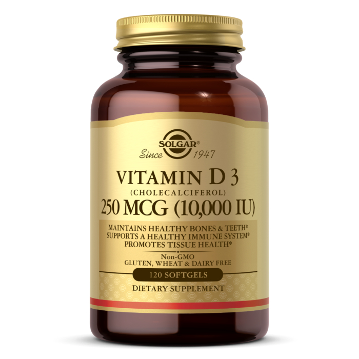 Solgar Vitamin D3 10000 IU 120 м'яких капсул, вітамін D3 (холекальциферол)