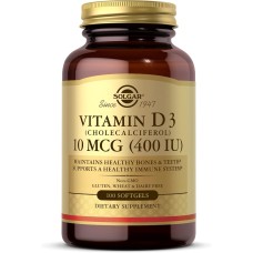 Solgar Vitamin D3 (Cholecalciferol) 10 MCG (400 IU) 100 softgels