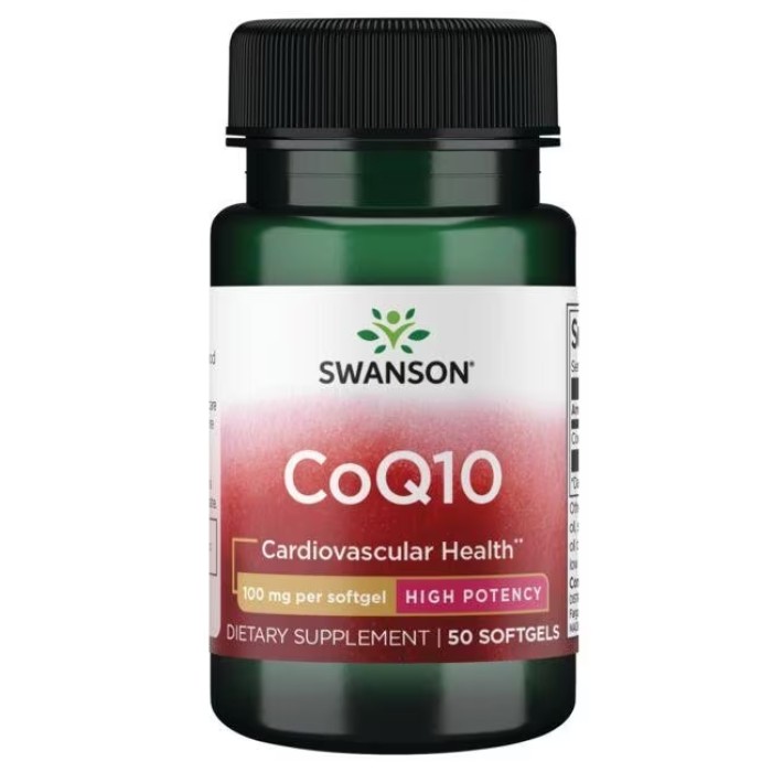 Swanson CoQ10 100 mg 50 м'яких капсул, коензим Q10