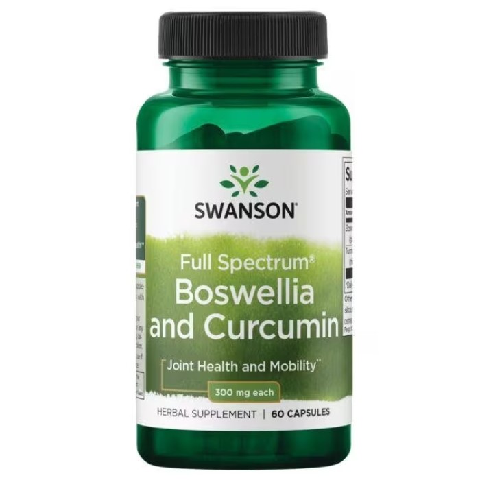 Swanson Full Spectrum Boswellia and Curcumin 300 mg 60 капсул, повний спектр босвелії та куркуміну