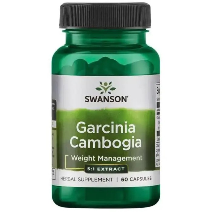 Swanson Garcinia Cambogia 5:1 Extract 60 капсул, гарцинія камбоджійська 