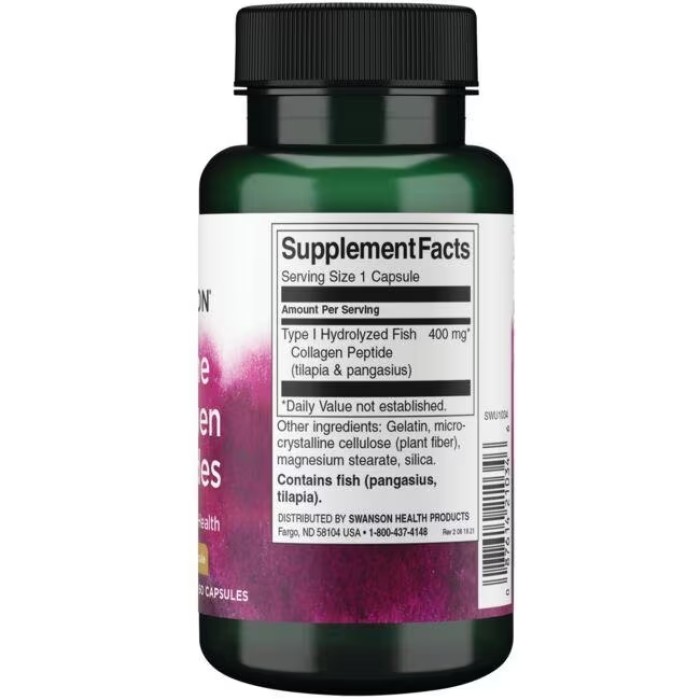 Swanson Marine Collagen 400 mg 60 капсул, морський колаген