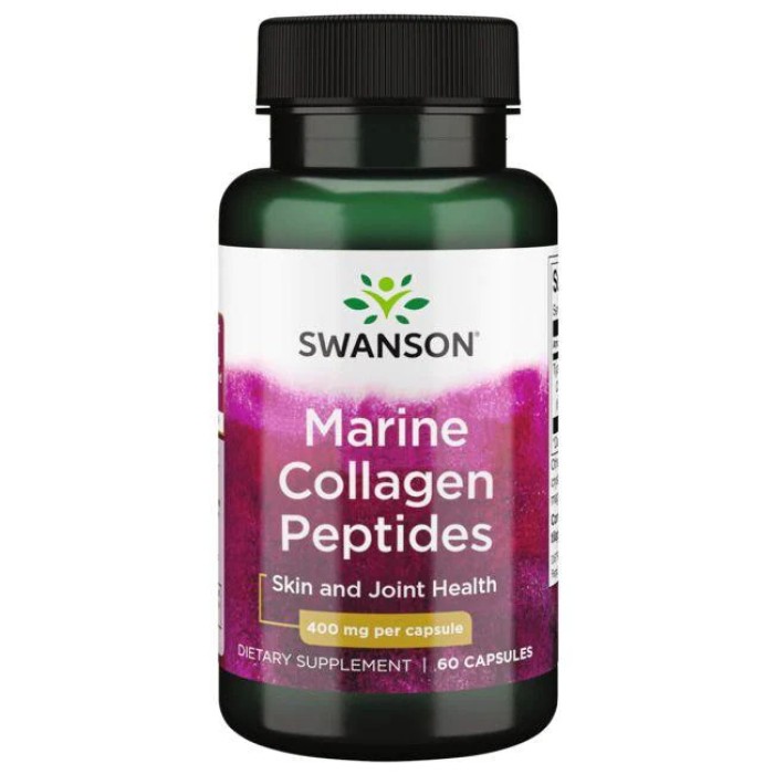 Swanson Marine Collagen 400 mg 60 капсул, морський колаген