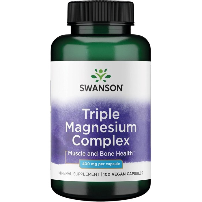 Swanson Triple Magnesium Complex 100 капсул, комплекс із потрійним магнієм
