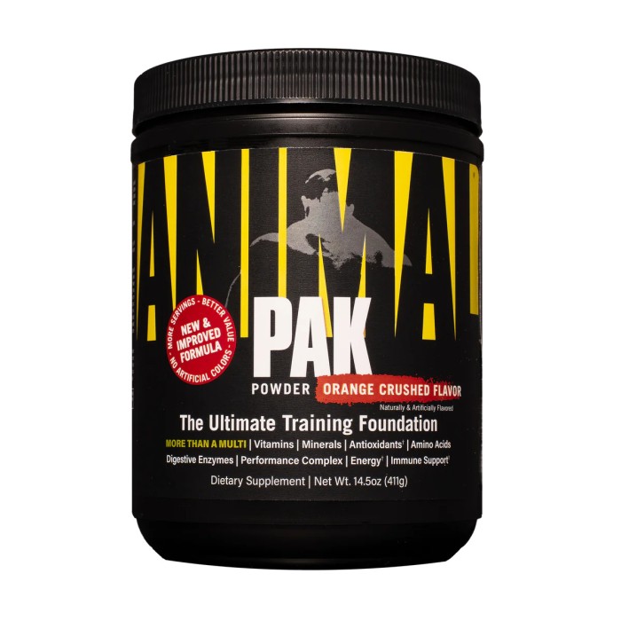 Universal Nutrition Animal Pak Powder 411 грам, вітаміни і мінерали, доповнені амінокислотами, антиоксидантами та травними ферментами